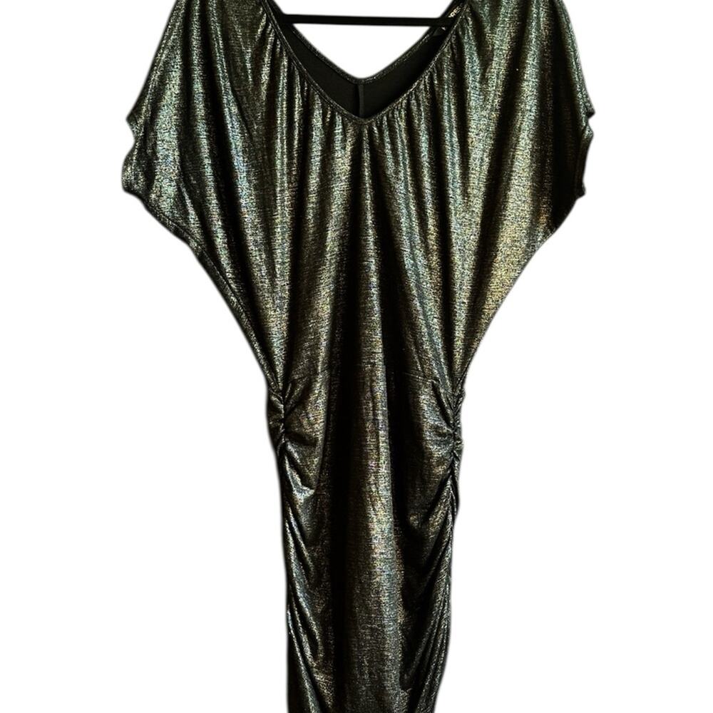 Y2K Express Black V-Neck Dolman Sleeve Dress size S